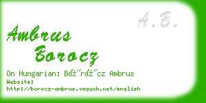 ambrus borocz business card